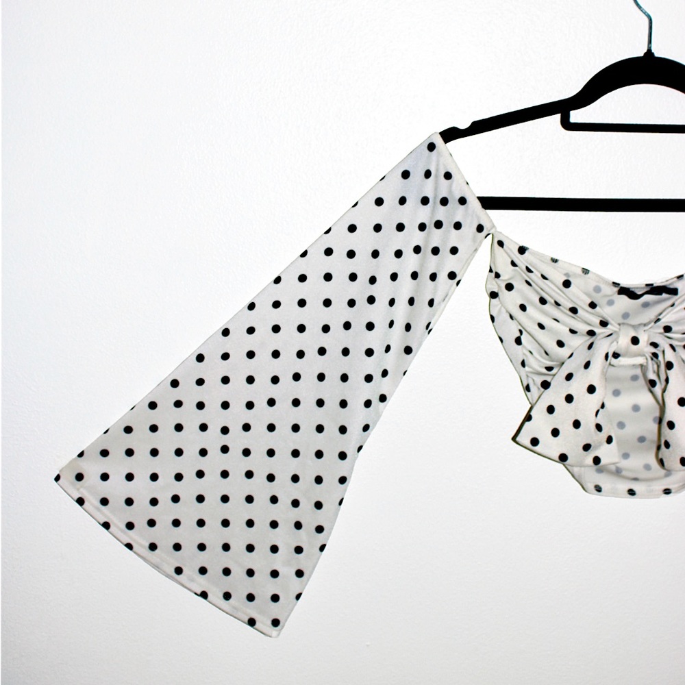 White Polka Dot Crop Top